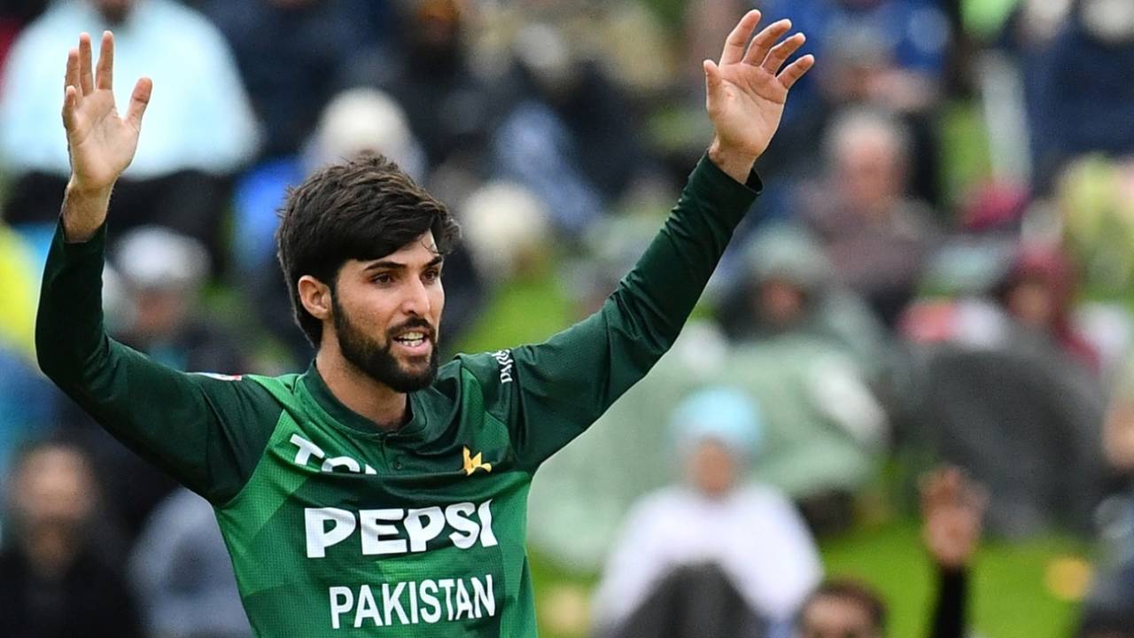 Jahandad Khan's solitary over went for 19, but he also got a wicket, New Zealand vs Pakistan, 2nd T20I, Dunedin, March 18, 2025