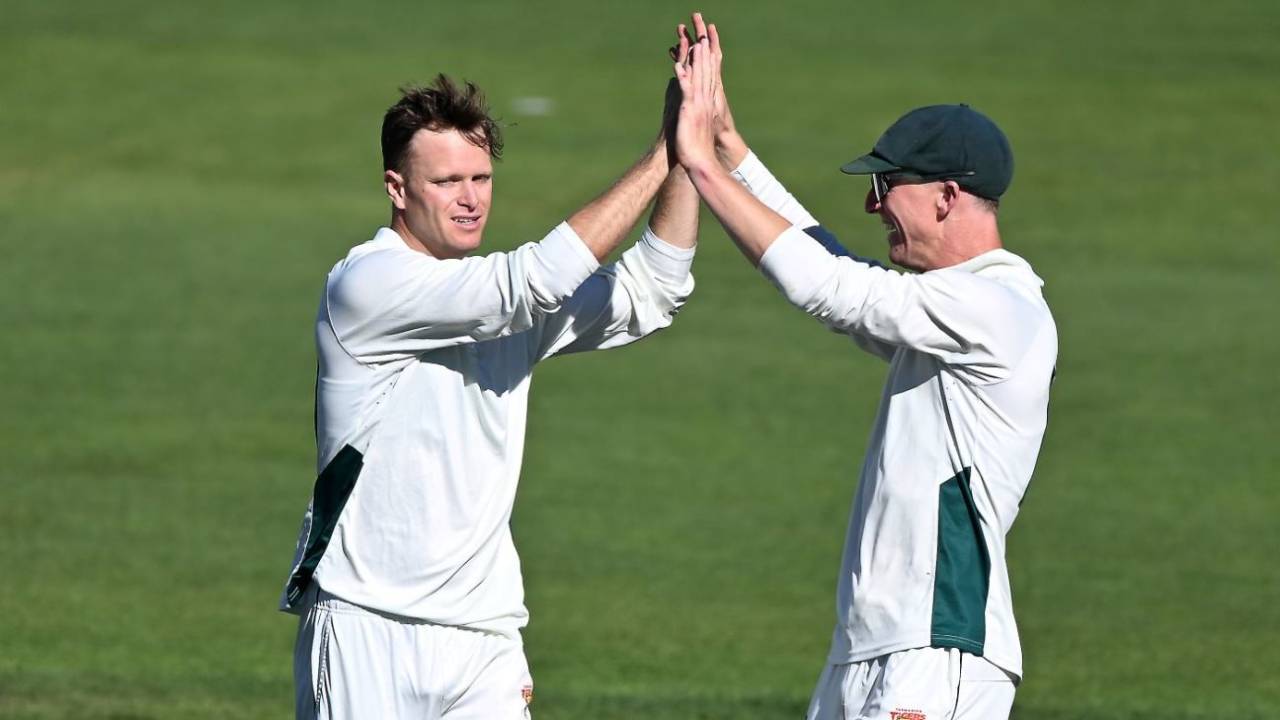 Matthew Kuhnemann took 5 for 49, Tasmania vs New South Wales, Sheffield Shield, Hobart, March 18, 2025
