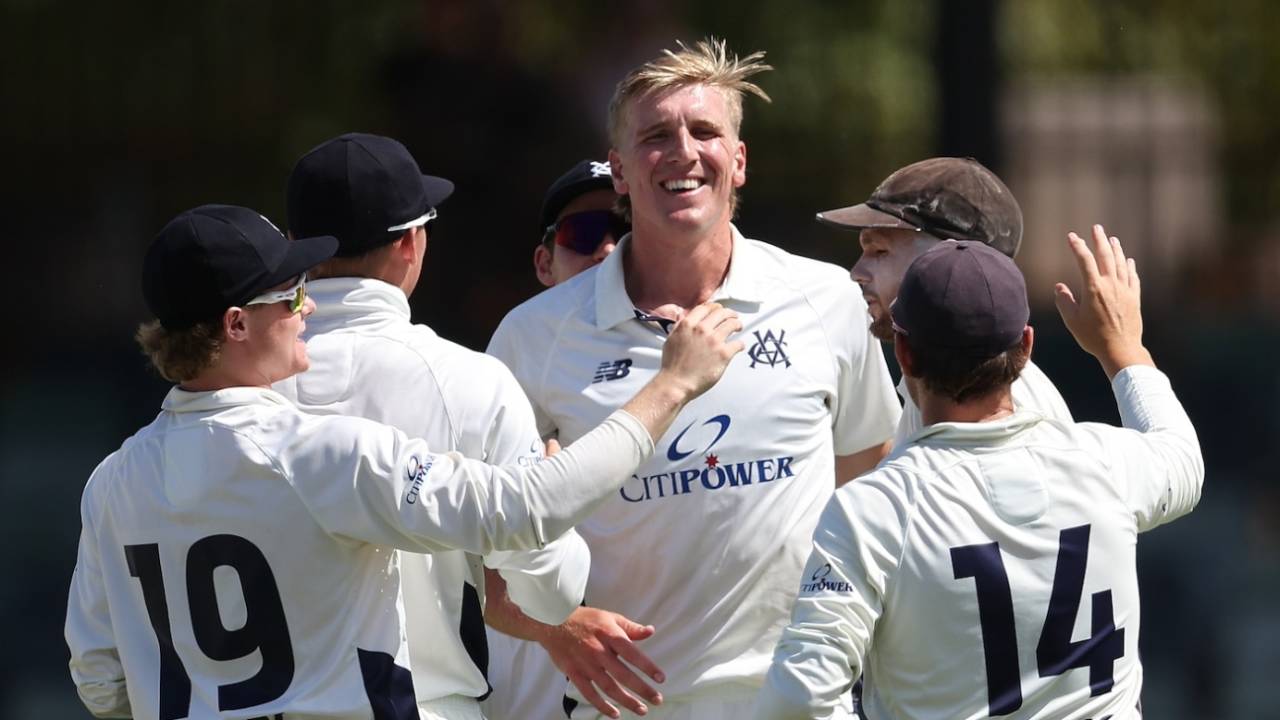 Will Sutherland was among the wickets, Western Australia vs Victoria, Sheffield Shield, 4th day, WACA ground, Perth, March 18, 2025