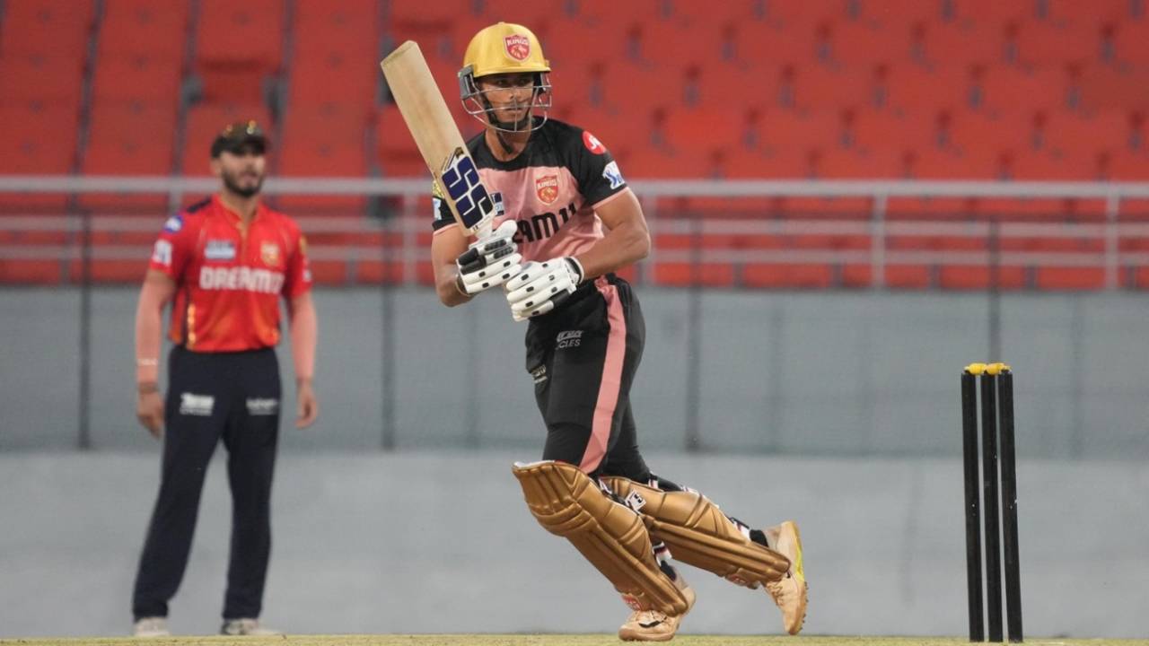 Suryansh Shedge hits a shot during a Punjab Kings practice game, IPL 2025, Chandigarh, March 19, 2025