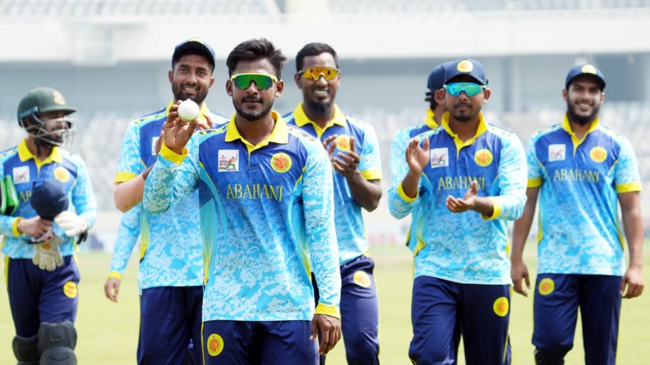 Mahfuzur Rahman Rabby picked up 5 for 18, Abahani Limited vs Partex Sporting Club, Mirpur, Dhaka Premier Division Cricket League, March 12, 2025