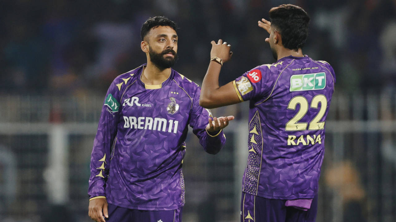 Varun Chakravarthy broke a 95-run opening stand, Kolkata Knight Riders vs Royal Challengers Bengaluru, IPL 2025, Kolkata, March 22, 2025