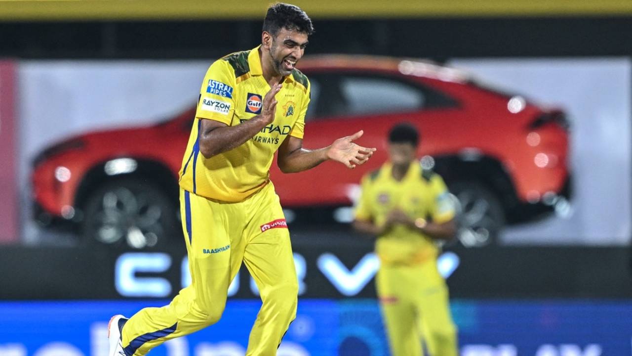 R Ashwin is all smiles after dismissing Will Jacks, Chennai Super Kings vs Mumbai Indians, IPL 2025, Chennai, March 23, 2025