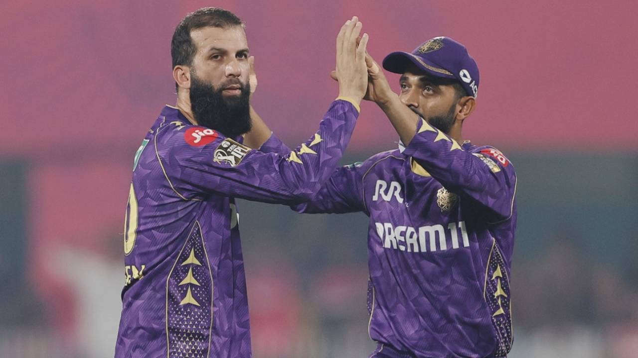 Moeen Ali struck in his first game of the season, Rajasthan Royals vs Kolkata Knight Riders, IPL 2025, Guwahati, March 26, 2025