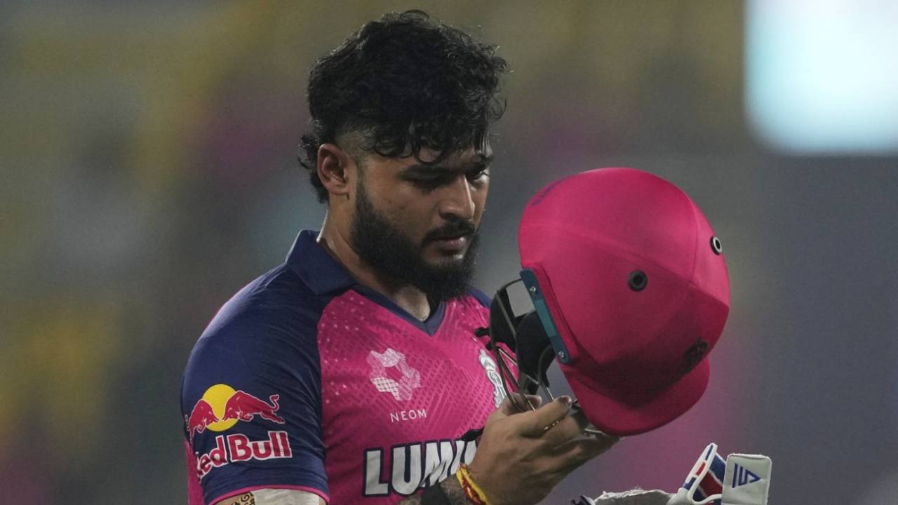 Riyan Parag fell after a quick 25, Rajasthan Royals vs Kolkata Knight Riders, IPL 2025, Guwahati, March 26, 2025