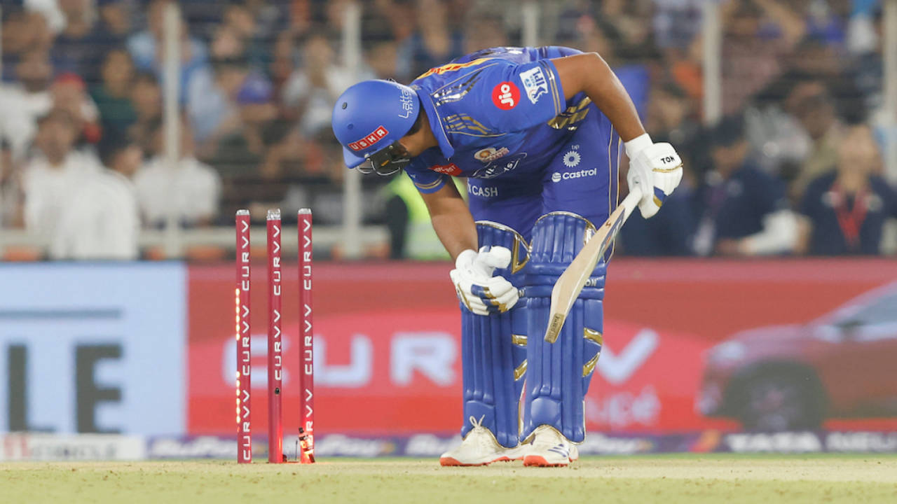 Rohit Sharma was bowled for 8, Gujarat Titans vs Mumbai Indians, IPL 2025, Ahmedabad, March 29, 2025