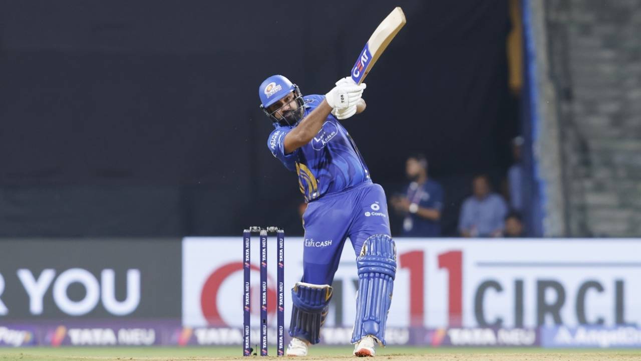 Rohit Sharma hit an early six in his innings, Mumbai Indians vs Kolkata Knight Riders, IPL, Mumbai, March 31, 2025