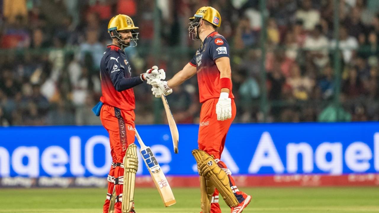 Jitesh Sharma and Liam Livingstone put on a counterattacking stand, Royal Challengers Bengaluru vs Gujarat Titans, IPL 2025, Bengaluru, April 2, 2025