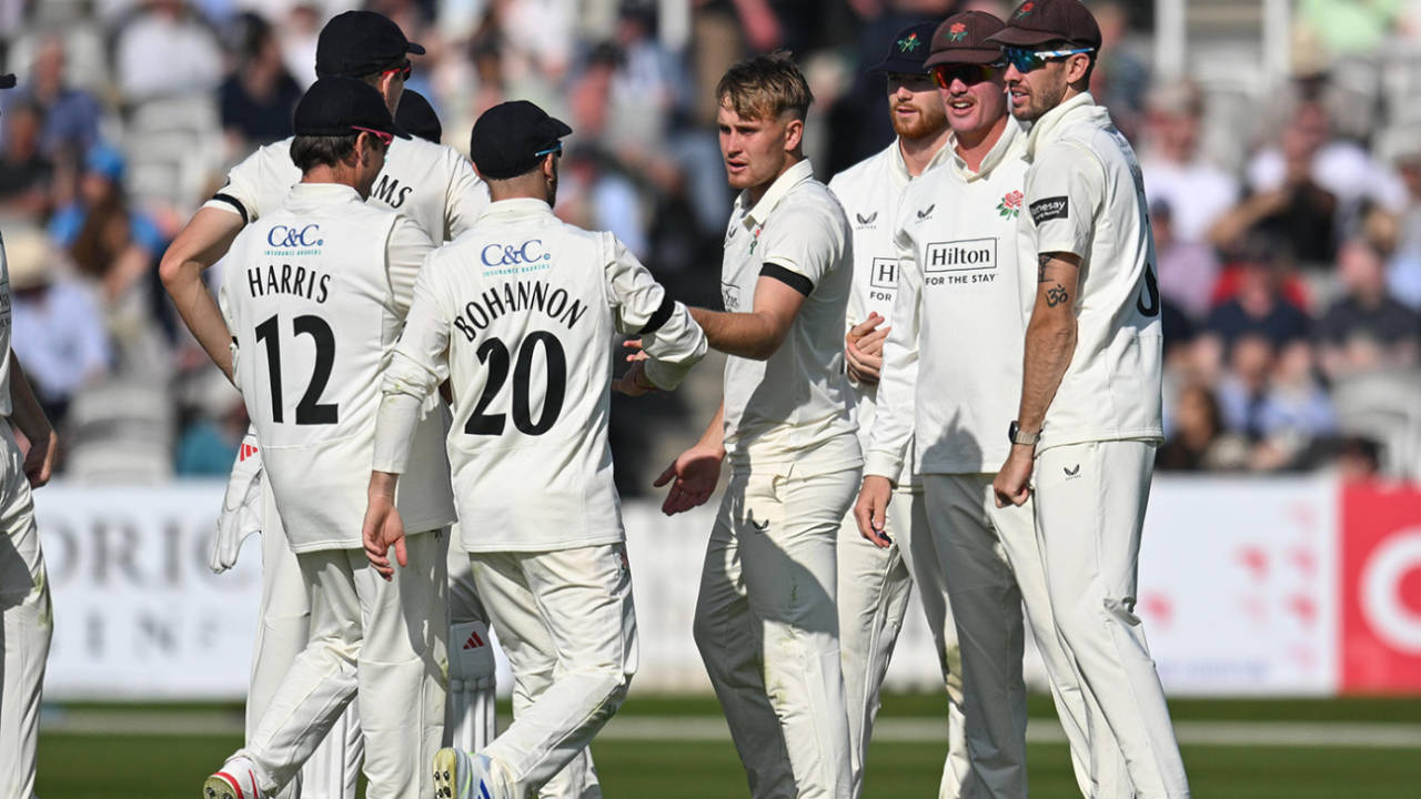 Tom Aspinwall finished with a four-wicket haul, Middlesex vs Lancashire, County Championship, Division Two, Lord's, 1st day, April 4, 2025