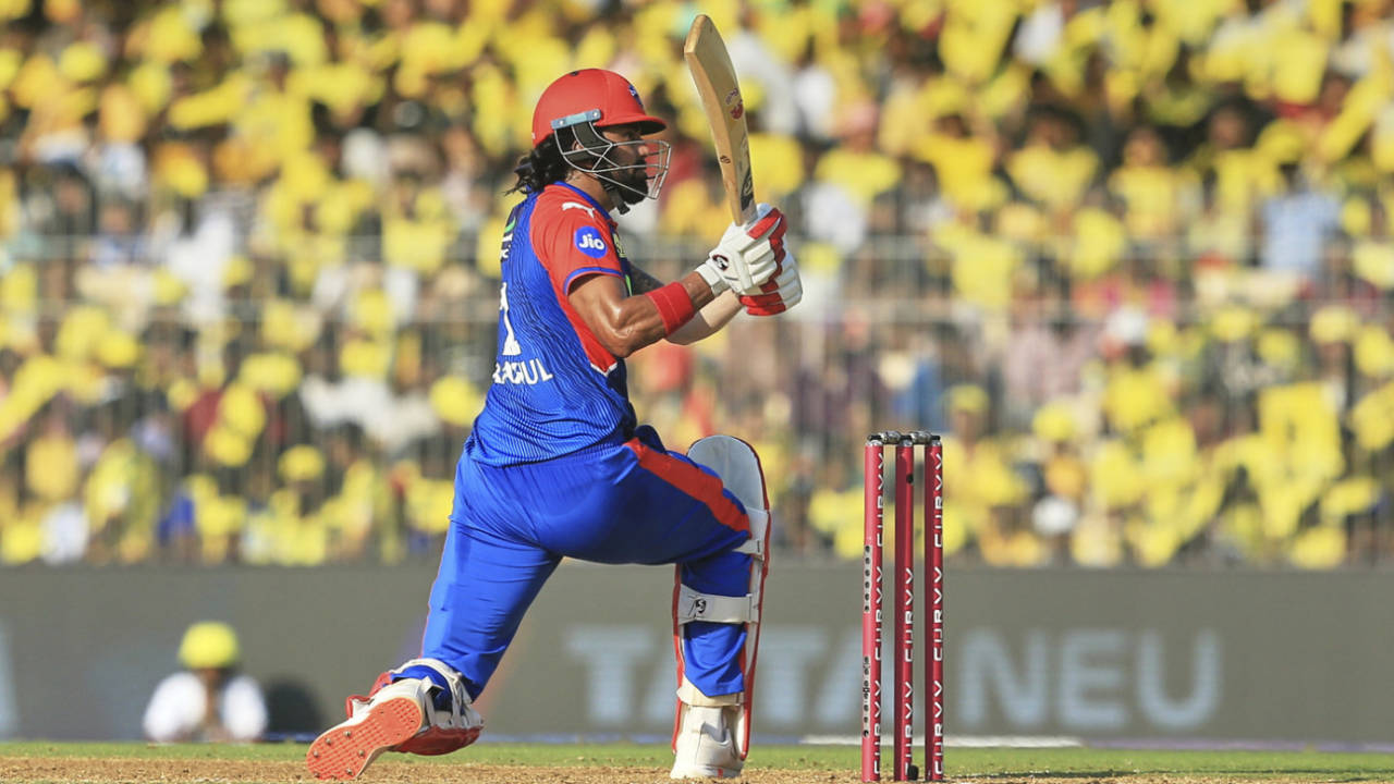 KL Rahul got a boundary with a reverse-scoop, Chennai Super Kings vs Delhi Capitals, IPL, Chennai, April 5, 2025