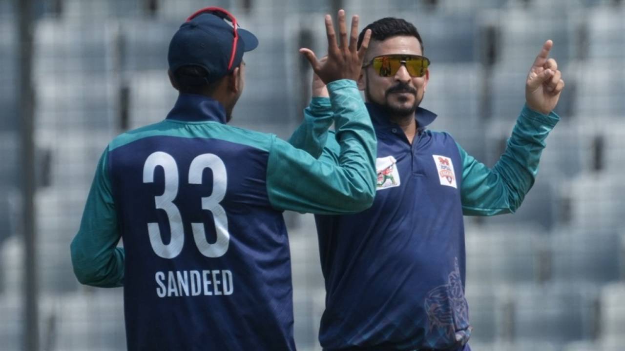 Nasir Hossain returned to competitive cricket after a two-year ban, Gazi Group Cricketers vs Rupganj Tigers Cricket Club, Dhaka Premier Division Cricket League, Mirpur, April 7, 2025
