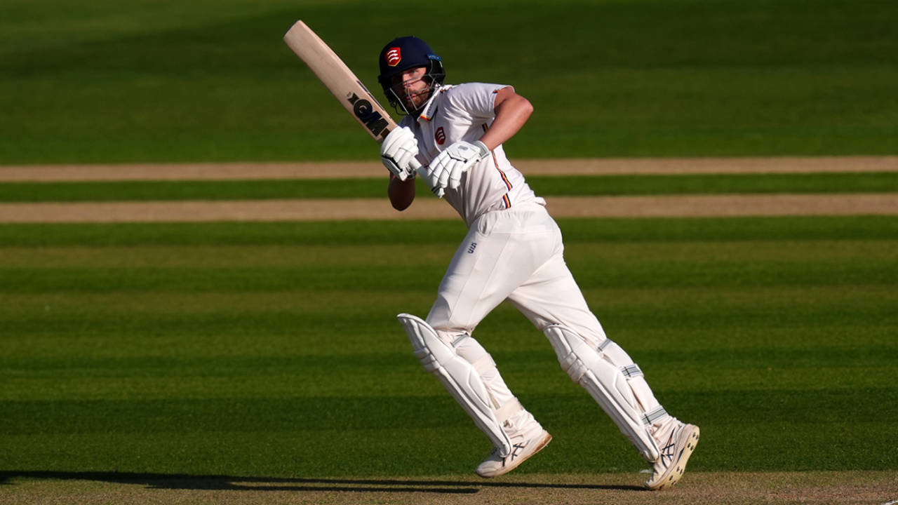 Matt Critchley turns the ball leg side, Essex vs Surrey, County Championship, Division One, Chelmsford, 1st day, April 4, 2025