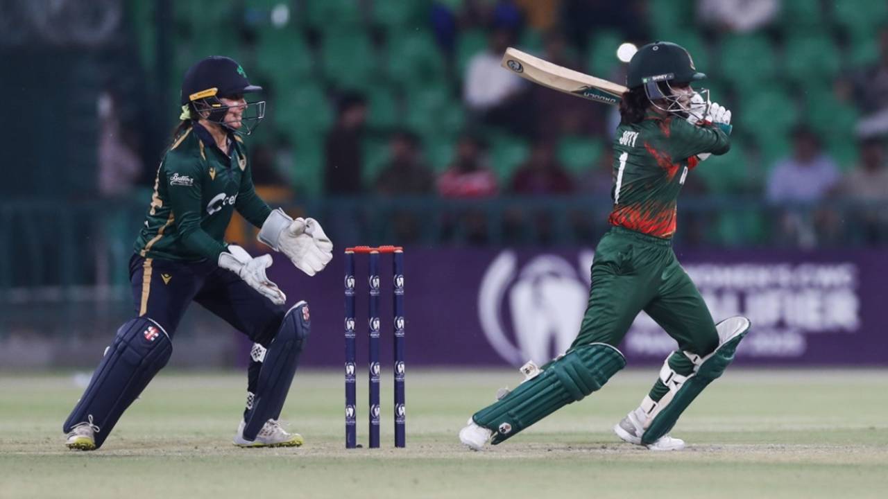 Nigar Sultana scored 51 to guide her team in the 236-chase, Bangladesh vs Ireland, Women's World Cup Qualifier 2025, Lahore, April 13, 2025