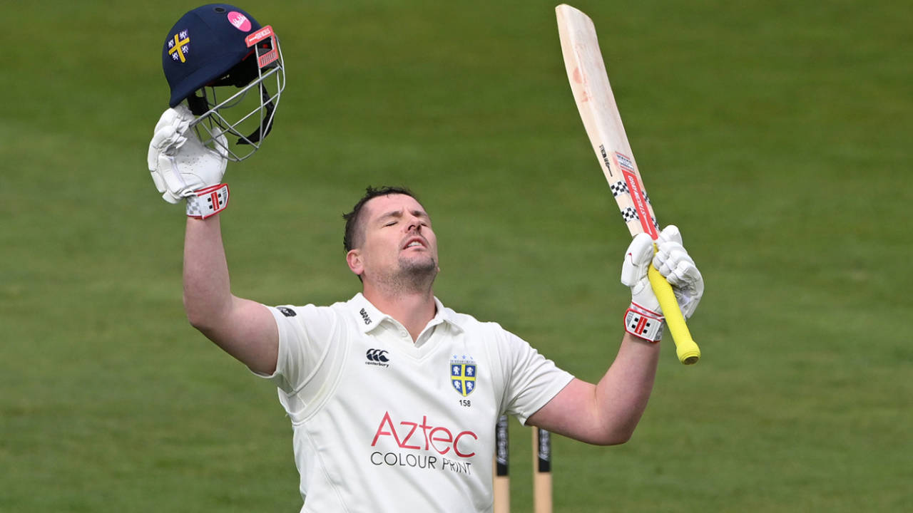 Alex Lees lets it all out on reaching his hundred, Durham vs Yorkshire, County Championship, Chester-le-Street, April 19, 2025