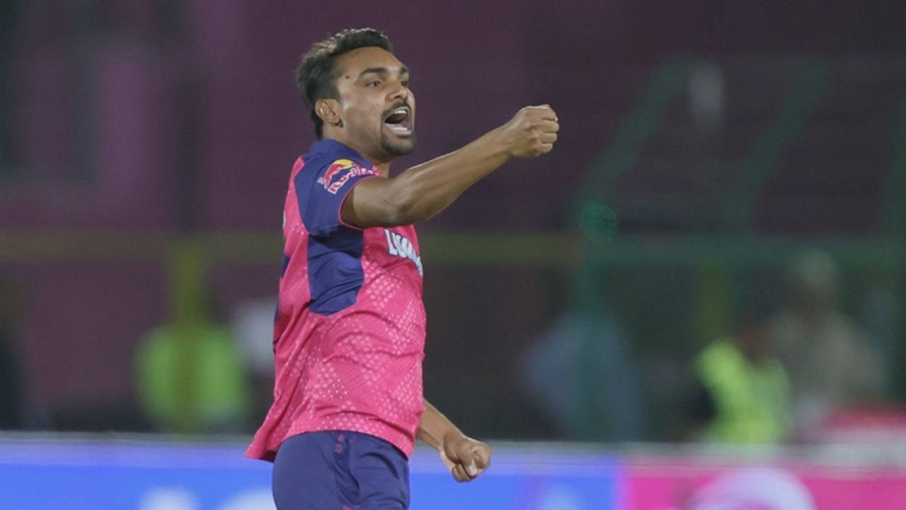 Sandeep Sharma was on cloud nine after dismissing Nicholas Pooran, Rajasthan Royals vs Lucknow Super Giants, IPL 2025, Jaipur, April 19, 2025