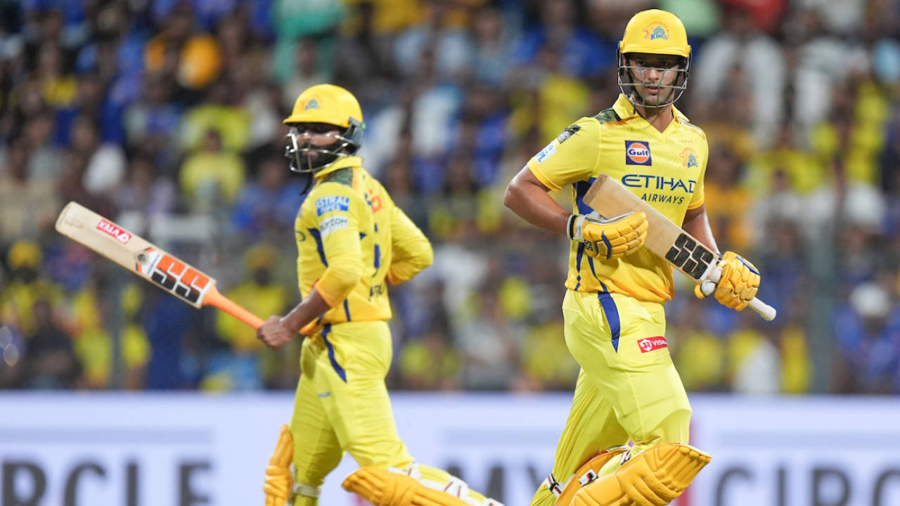 Shivam Dube and Ravindra Jadeja's partnership was off to a slow start, Mumbai Indians vs Chennai Super Kings, IPL 2025, Mumbai, April 20, 2025