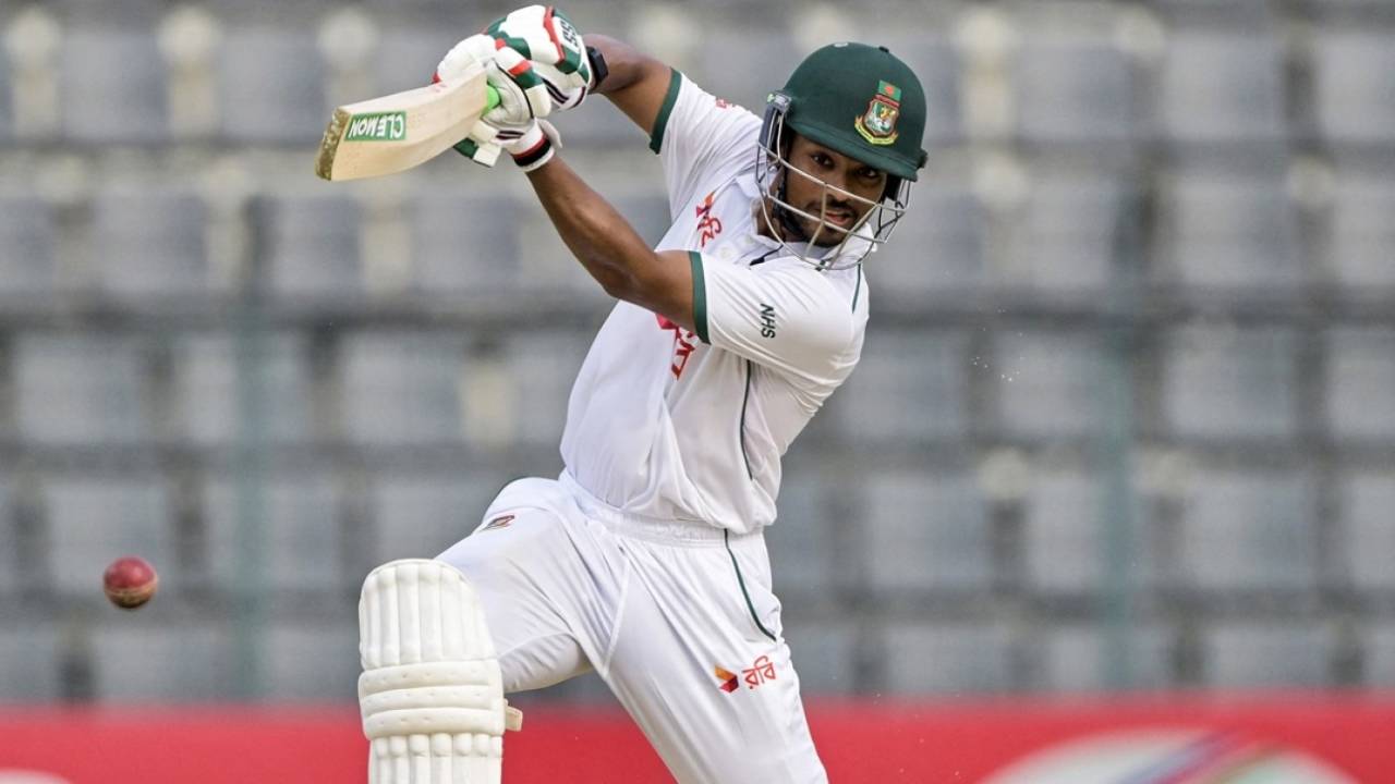 Najmul Hossain Shanto scored a steady fifty to help Bangladesh take lead, Bangladesh vs Zimbabwe, 1st Test, Sylhet, 3rd day, April 22, 2025