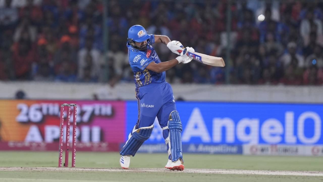 Rohit Sharma started his boundary hitting with a sweetly-timed six, Sunrisers Hyderabad vs Mumbai Indians, IPL 2025, Hyderabad, April 23, 2025