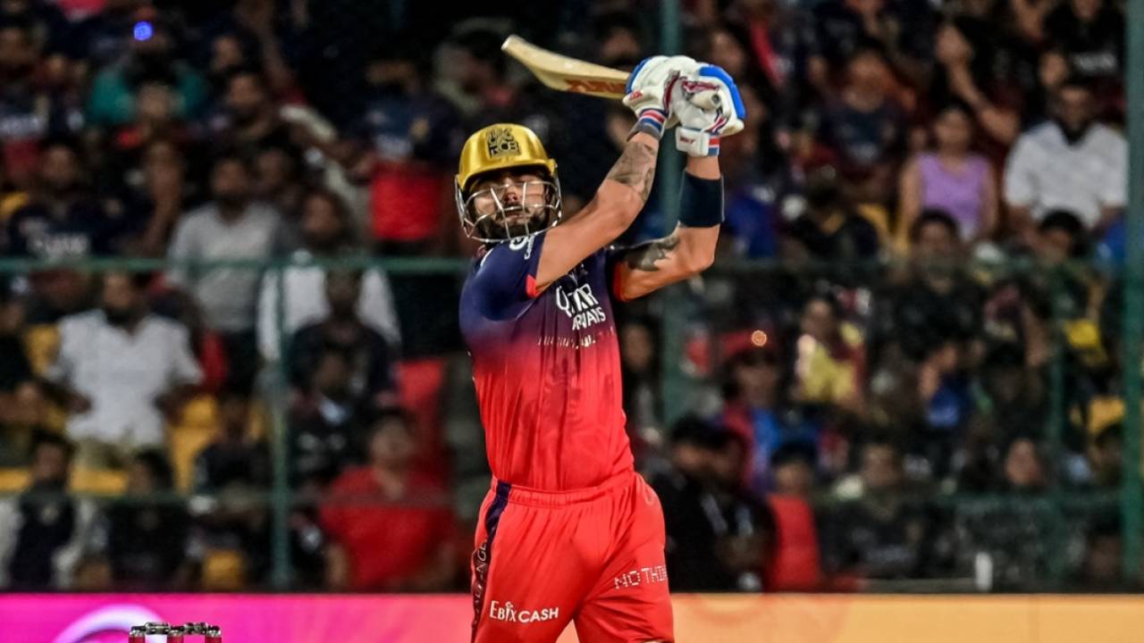 Virat Kohli goes big, Royal Challengers Bengaluru vs Rajasthan Royals, IPL, Bengaluru, April 24, 2025
