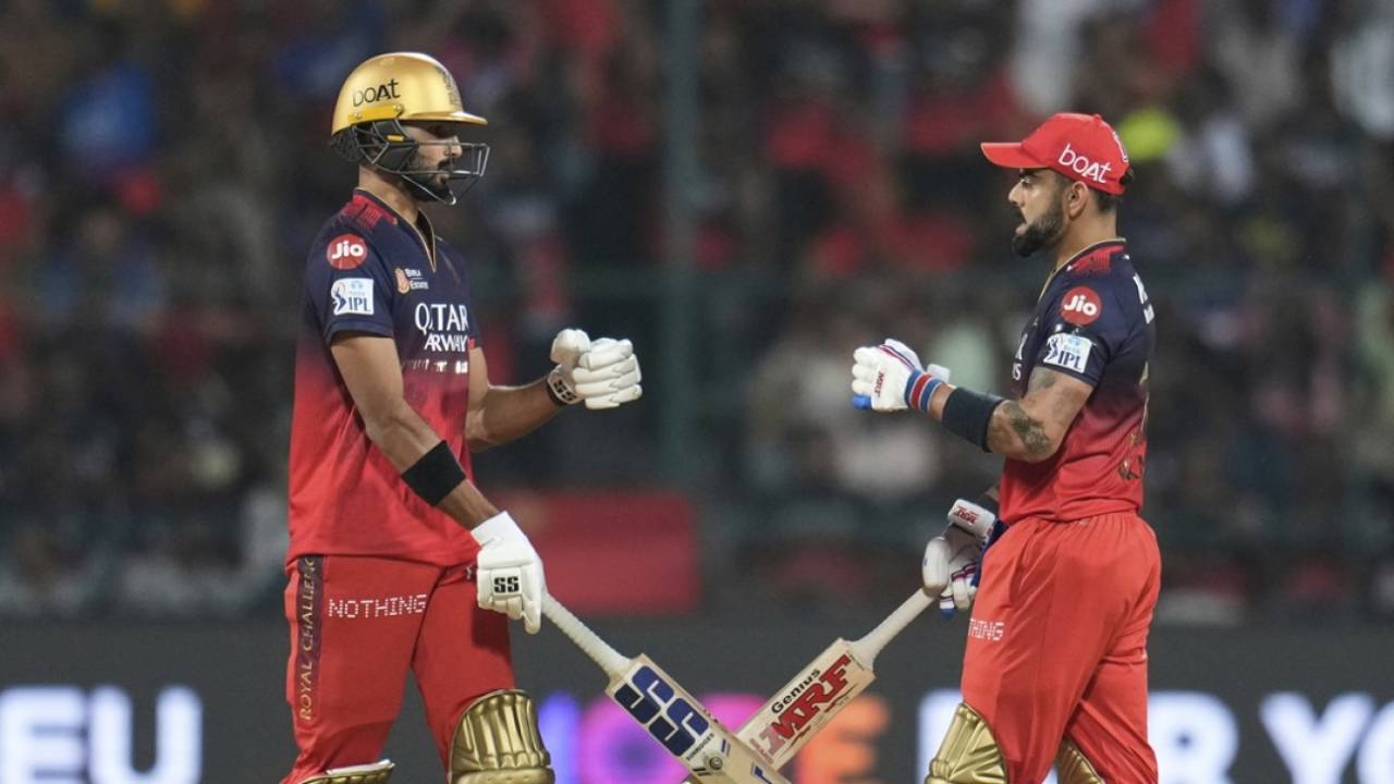 Devdutt Padikkal and Virat Kohli put on a 95-run stand, Royal Challengers Bengaluru vs Rajasthan Royals, IPL, Bengaluru, April 24, 2025