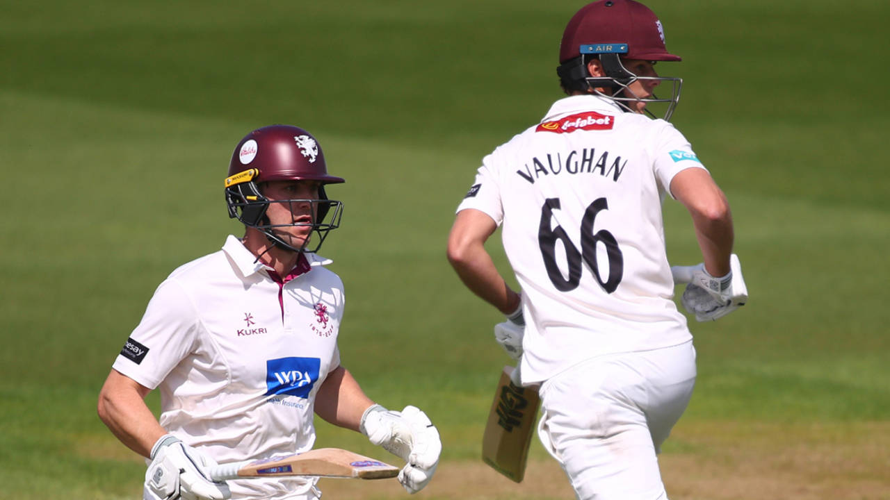 Tom Lammonby and Archie Vaughan put on a 96-run stand, Surrey vs Somerset, County Championship, Division One, Kia Oval, April 25, 2025