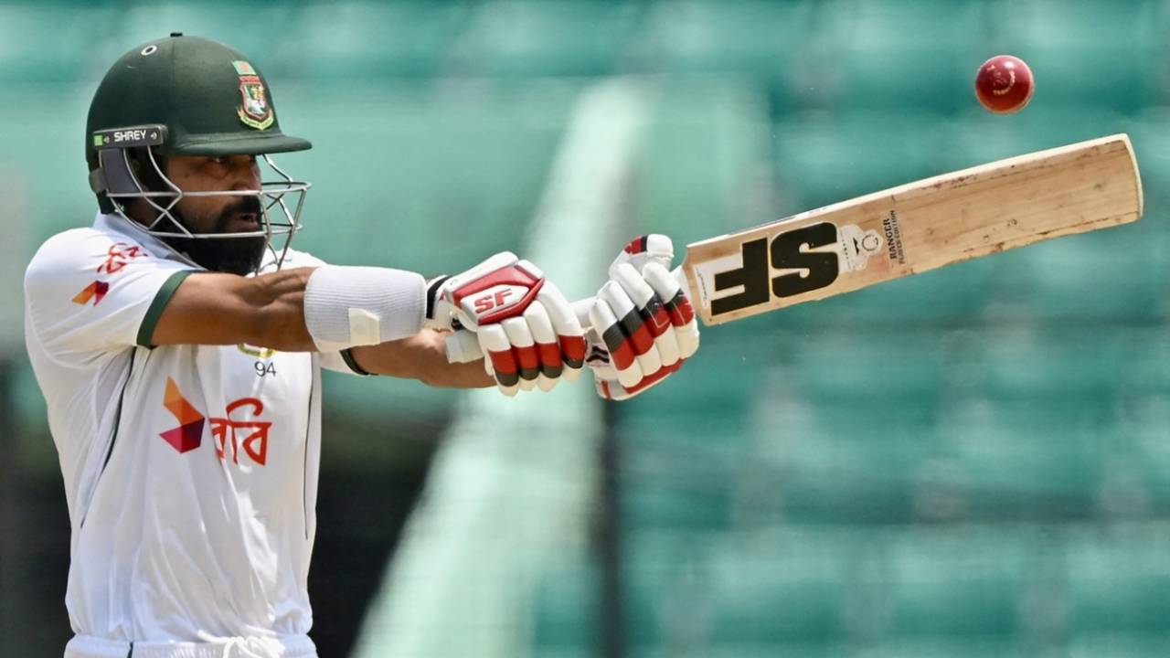 Shadman Islam crunched an unbeaten 66 runs before the lunch break, Bangladesh vs Zimbabwe, 2nd Test, Chattogram, 2nd day, April 29, 2025