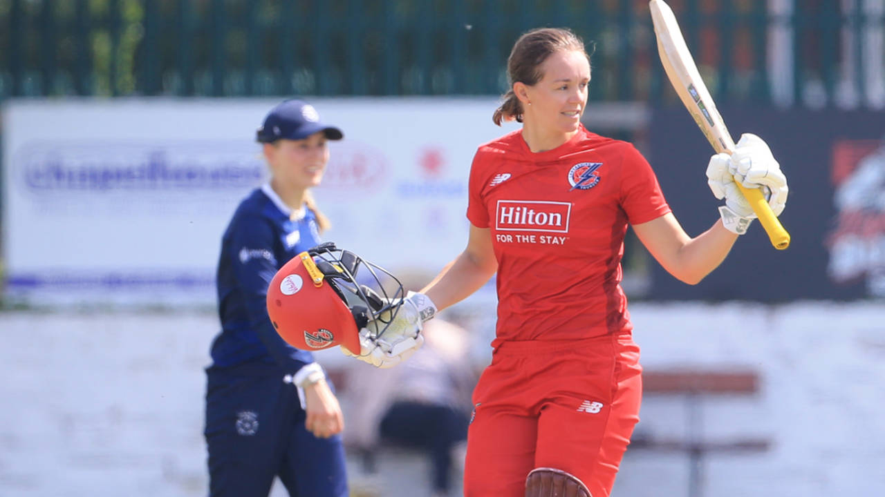 Eve Jones made a century, Lancashire vs Hampshire, Women's One-Day Cup, Southport, April 30, 2025