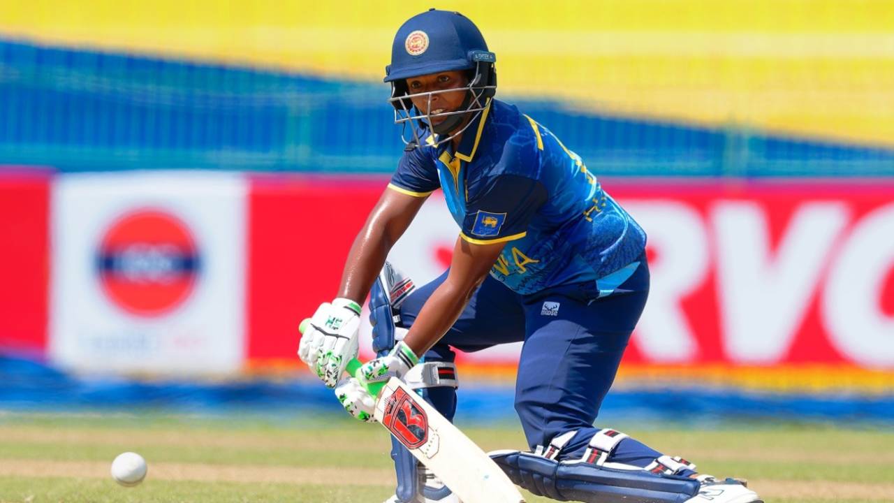 Hasini Perera made a steady 42, Sri Lanka vs South Africa, Women's ODI tri-series, Colombo, May 2, 2025