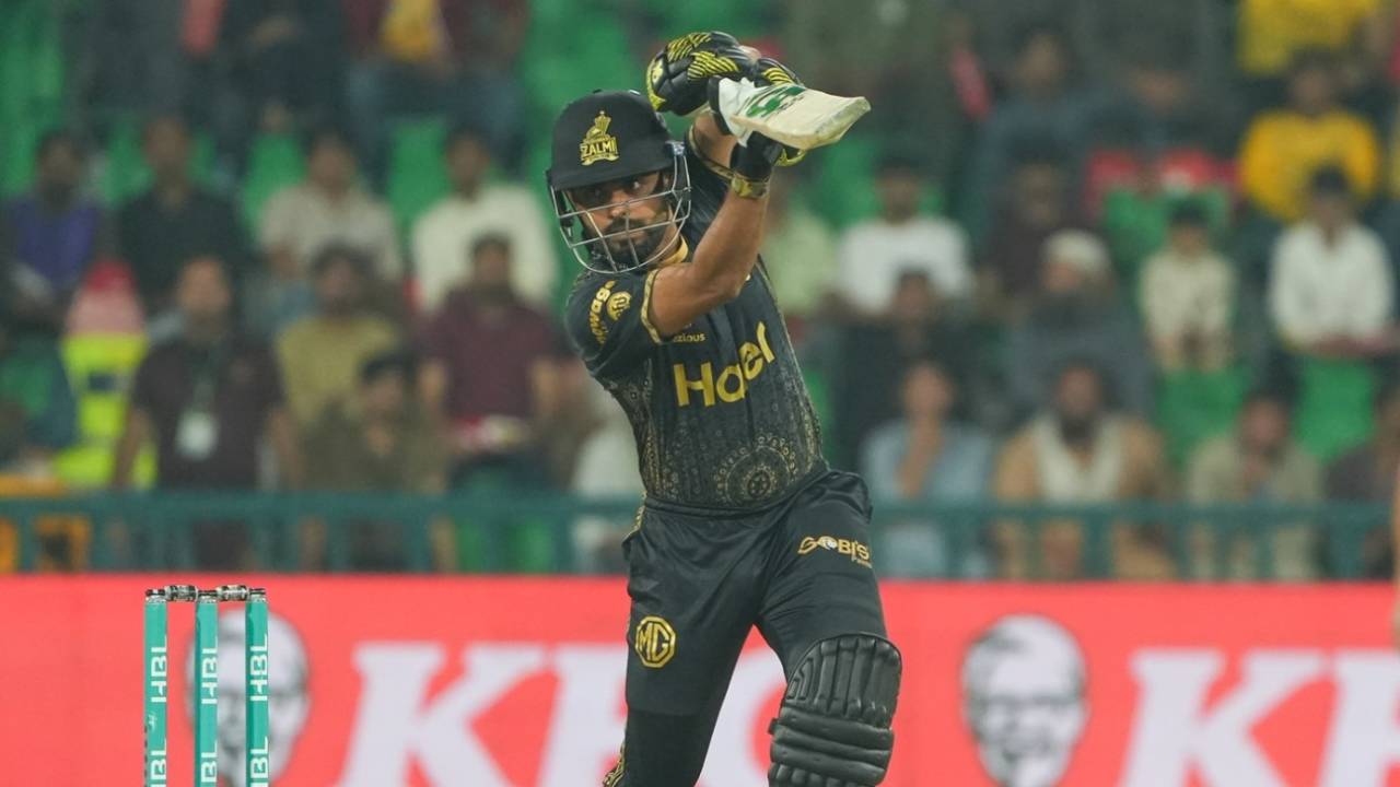 Babar Azam rolls out a drive, Islamabad United vs Peshawar Zalmi, PSL 2025, Lahore, May 2, 2025
