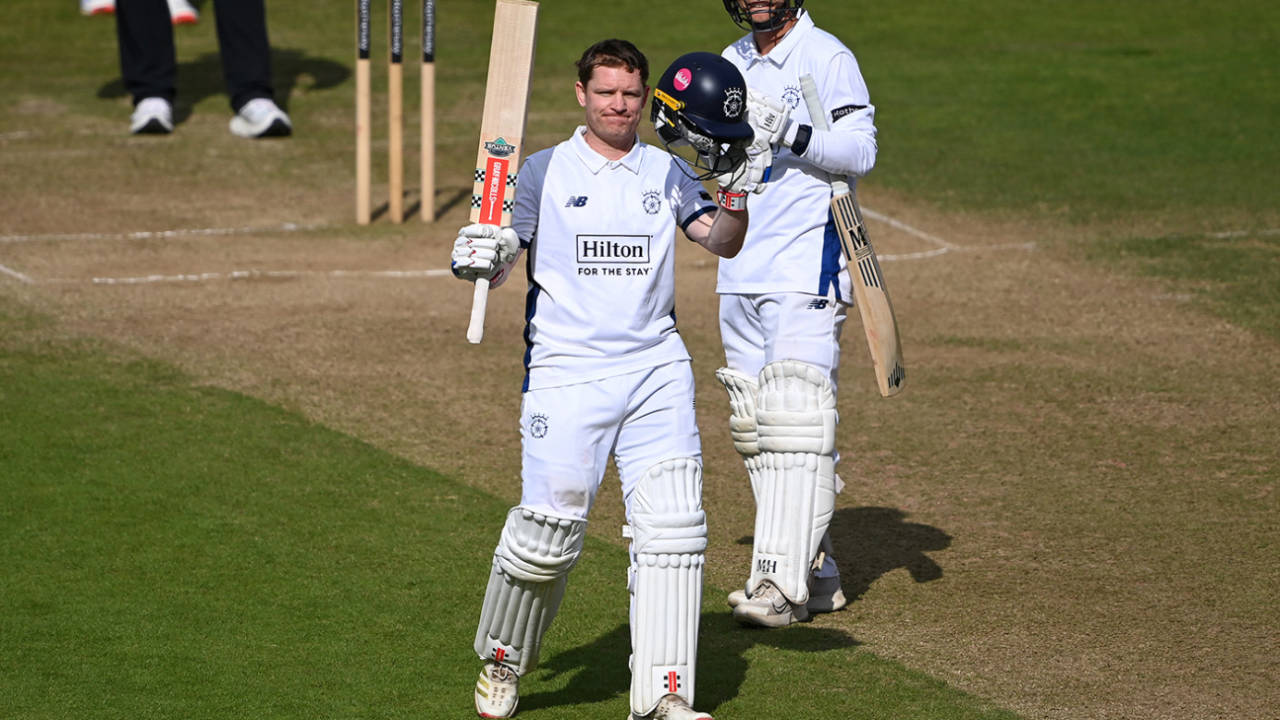 Ben Brown made his first hundred as captain, Hampshire vs Durham, County Championship, Utilita Bowl, May 4, 2025