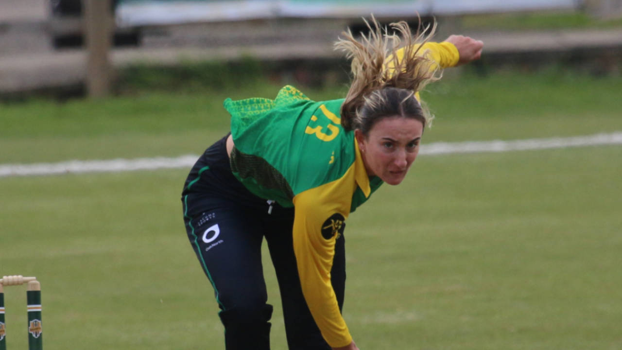 Elsa Barnfather, in action for Gunnersbury Women versus the Cricket Writers' Club, May 4, 2025