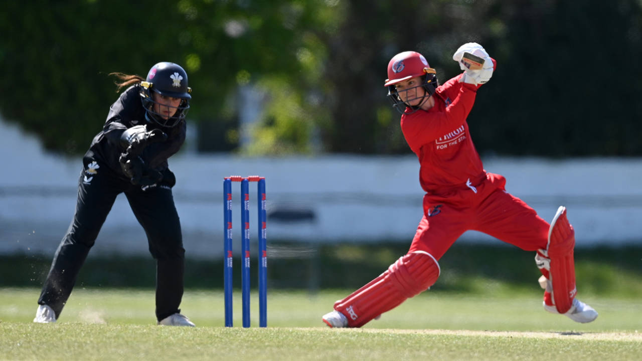 Katie Mack hits out, Metro Bank One Day Cup, Lancashire Women vs Surrey Women, Southport, May 07, 2025