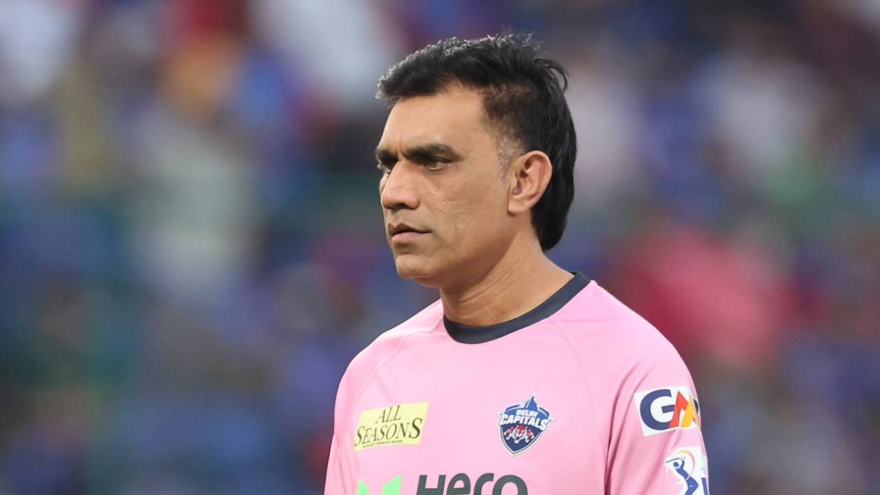 Munaf Patel, the Delhi Capitals bowling coach, keeps an eye on the training, Delhi, April 13, 2025