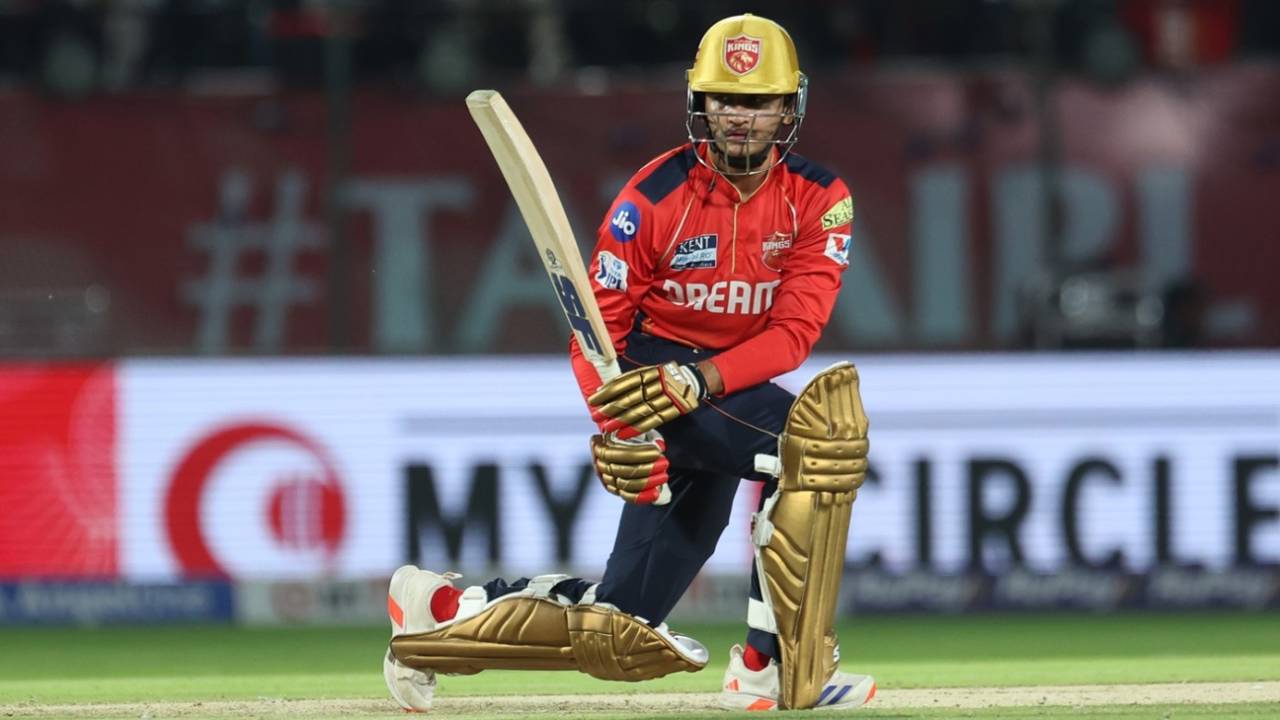 Priyansh Arya targets the leg side, Punjab Kings vs Delhi Capitals, IPL 2025, Dharamsala, May 8, 2025