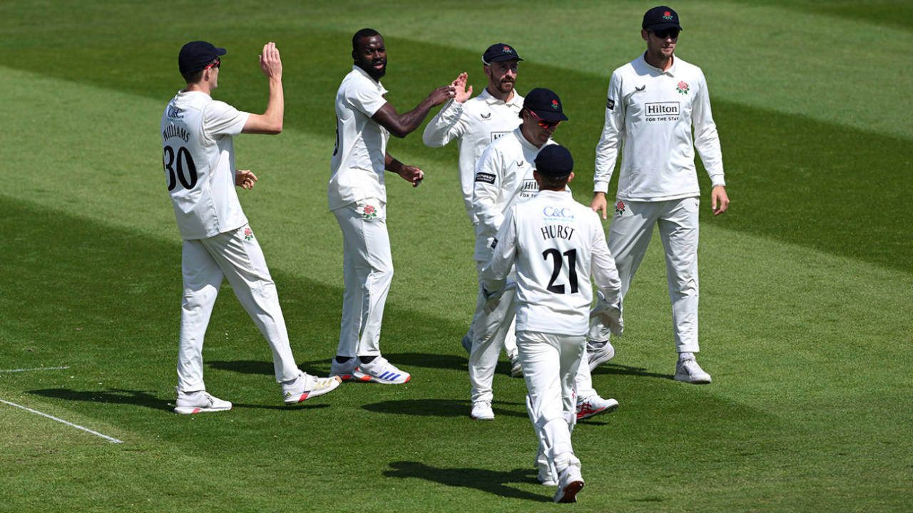 Anderson Phillip celebrates a breakthrough, Northamptonshire vs Lancashire, County Championship, Division Two, Wantage Road, May 9, 2025