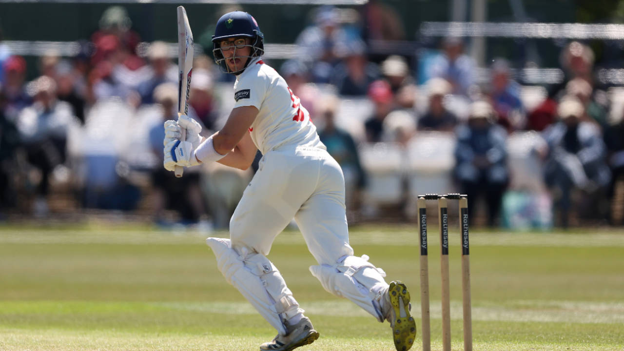 Asa Tribe works the ball to leg, Kent vs Glamorgan, County Championship, May 9, 2025