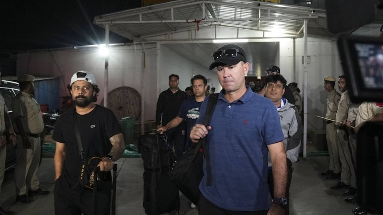Punjab Kings head coach Ricky Ponting arrives in Delhi after the IPL got suspended, IPL 2025, Delhi, May 9, 2025