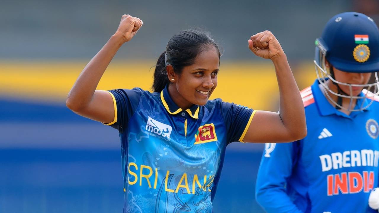 Inoka Ranaweera picked up the first wicket, Sri Lanka vs India, ODI tri-series, Colombo, May 11, 2025