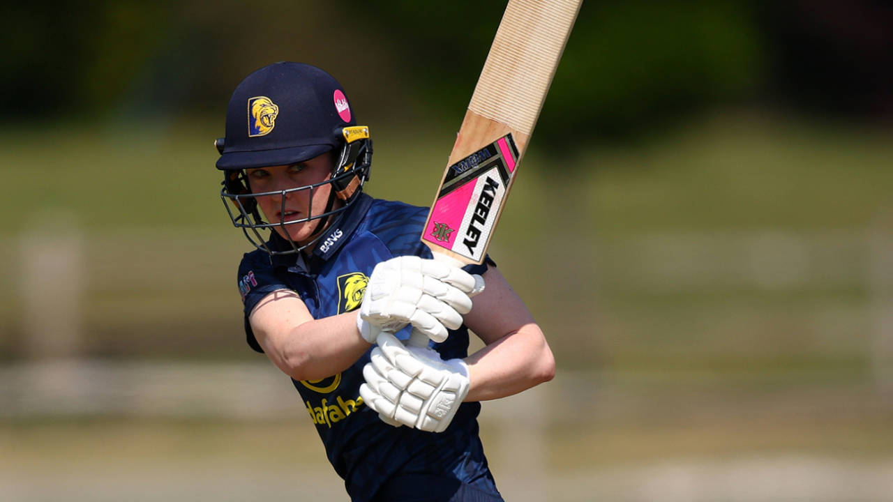 Mady Villiers on the charge, Metro Bank One Day Cup, Surrey Women vs Durham Women, Beckenham, April 30, 2025