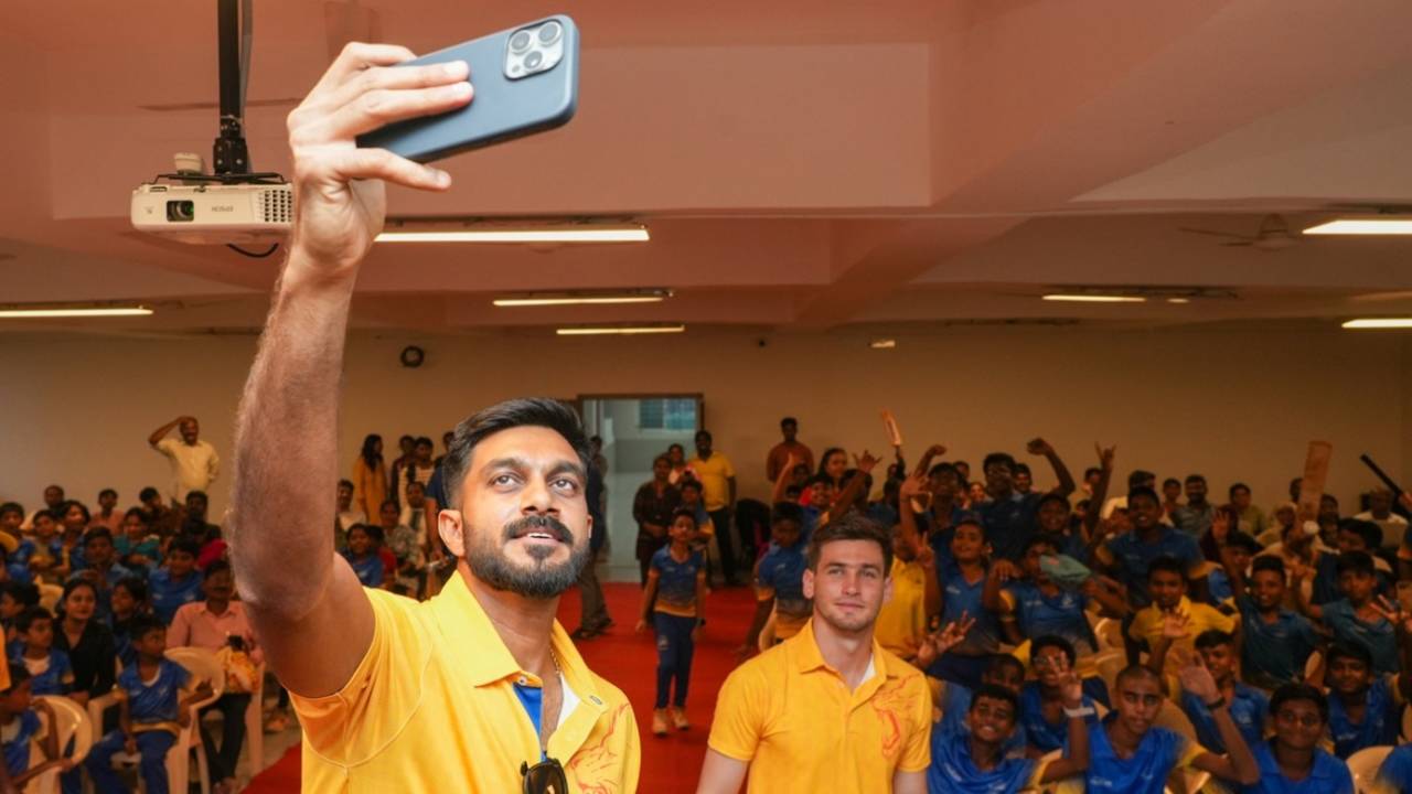 Vijay Shankar, Noor Ahmad visit the Super Kings Academy, Chennai, May 17, 2025