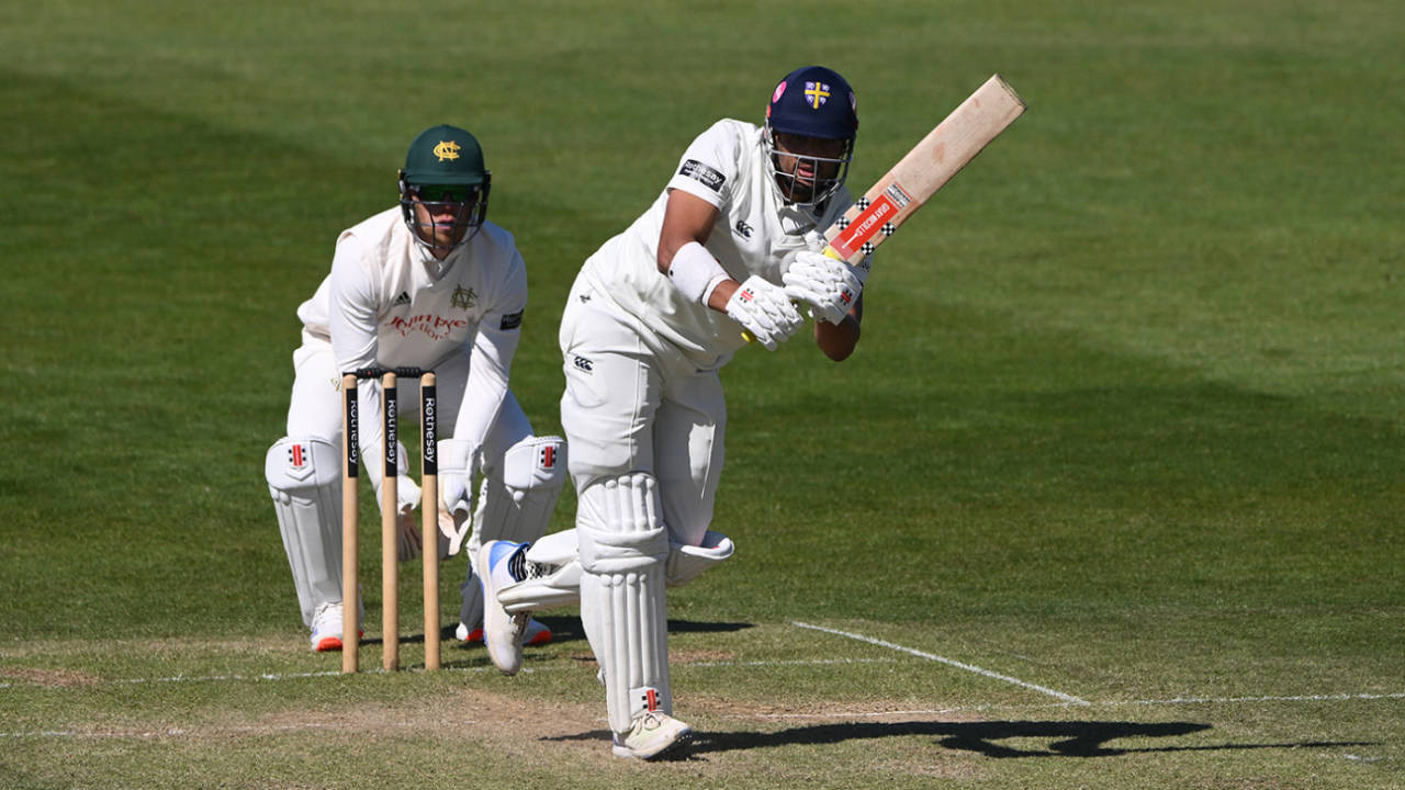 Emilio Gay on his way to fifty, County Championship, Division One, Durham vs Nottinghamshire, Chester-le-Street, May 17, 2025