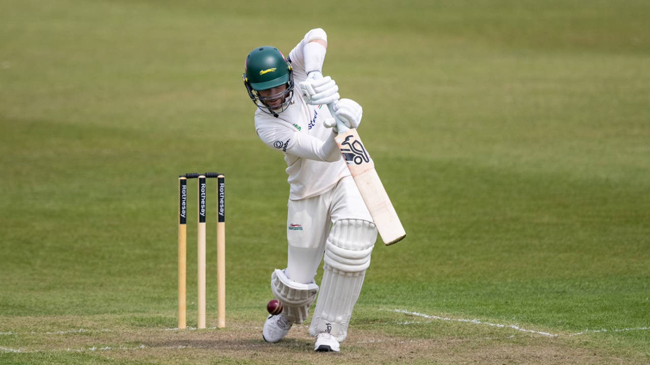 Peter Handscomb drives, County Championship, Division Two, Leicestershire vs Northamptonshire, Leicester, May 02, 2025