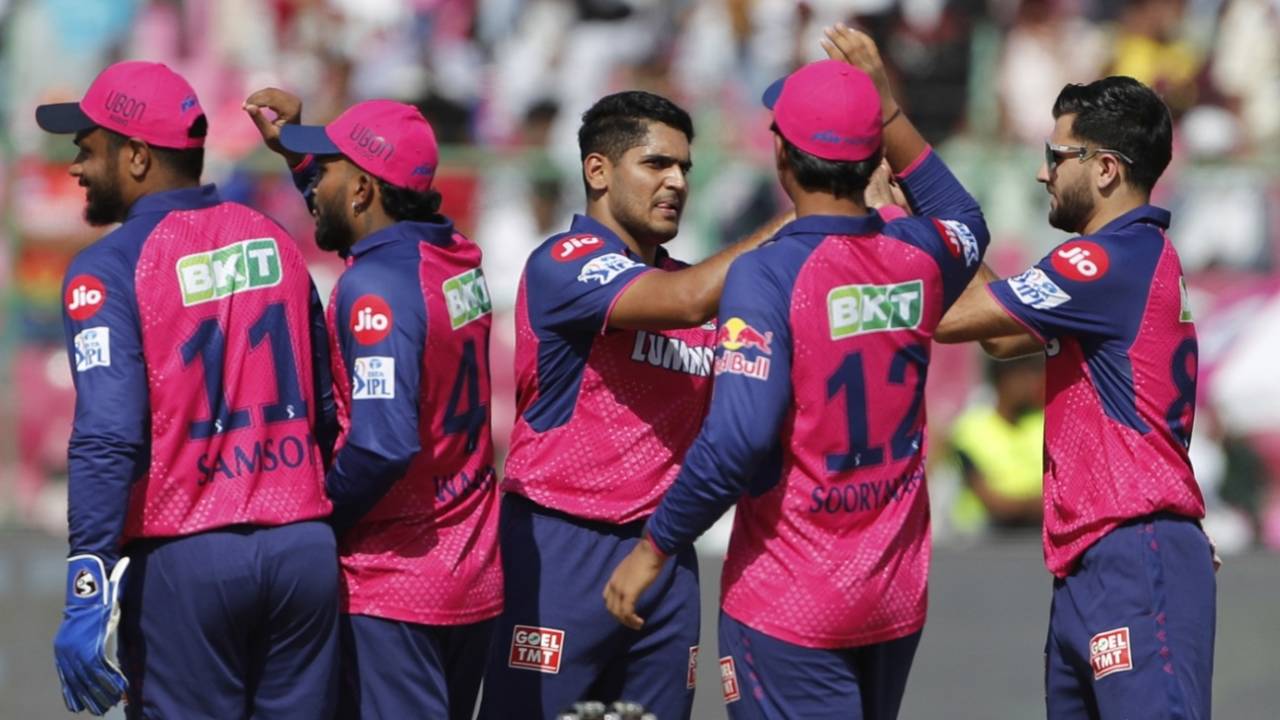 Tushar Deshpande celebrates Priyansh Arya's wicket, Rajasthan Royals vs Punjab Kings, IPL, Jaipur, May 18, 2025