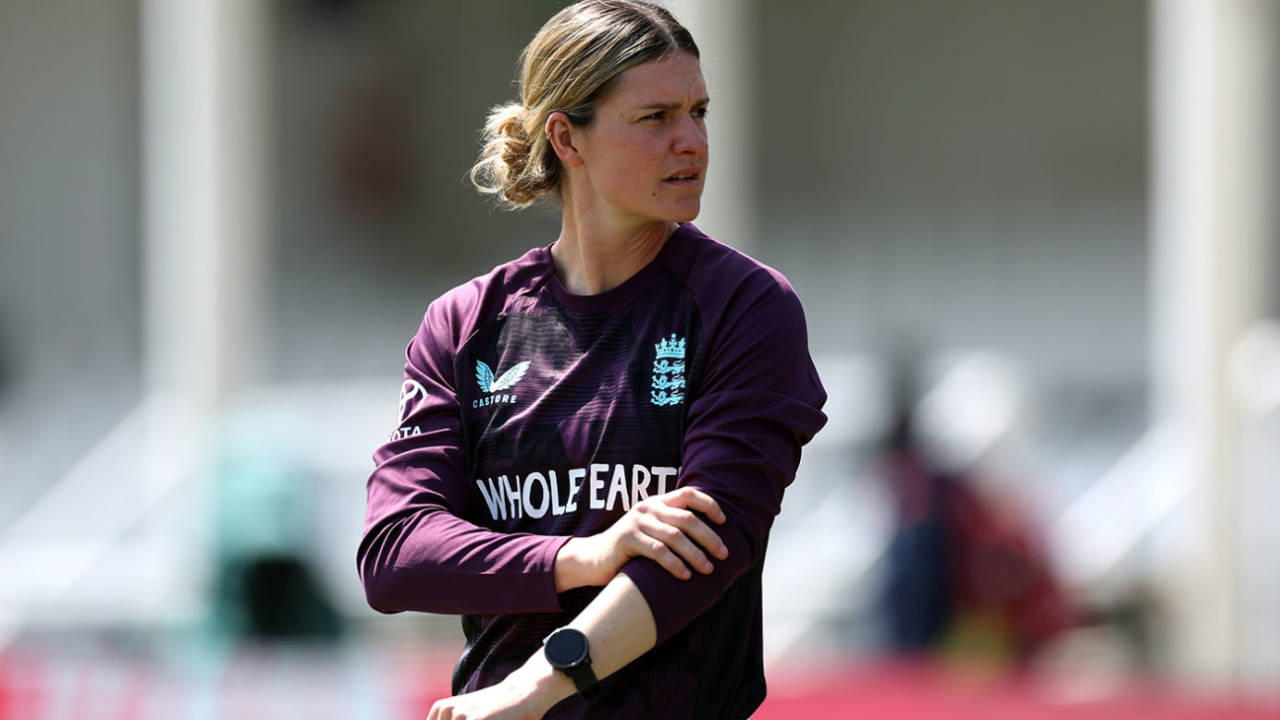 Paige Scholfield waits to bat in the England nets, England vs West Indies, 1st Women's T20I, May 20, 2025, Canterbury