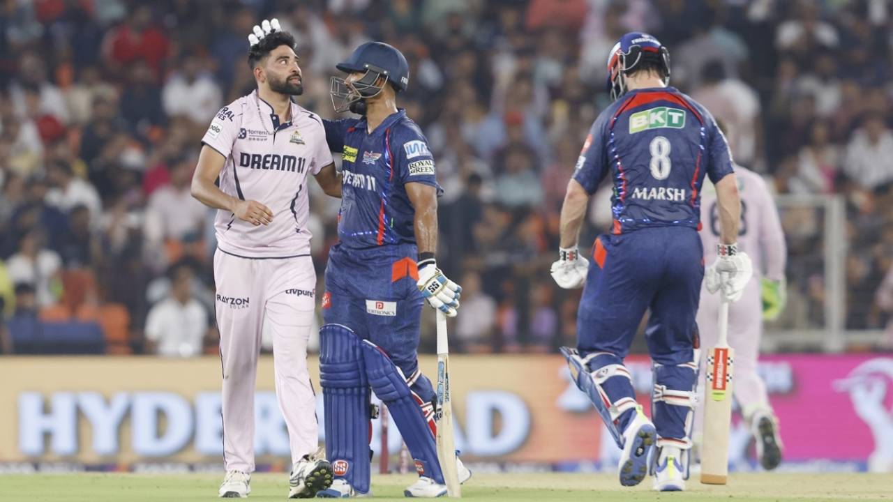 It got a bit fiery in the middle, but Nicholas Pooran and Mohammed Siraj quickly made up, Gujarat Titans vs Lucknow Super Giants, IPL 2025, Ahmedabad, May 22, 2025