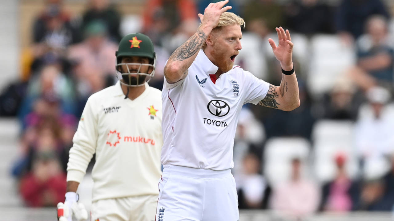 Ben Stokes reacts in disbelief, England vs Zimbabwe, Trent Bridge, 3rd day, May 24, 2025