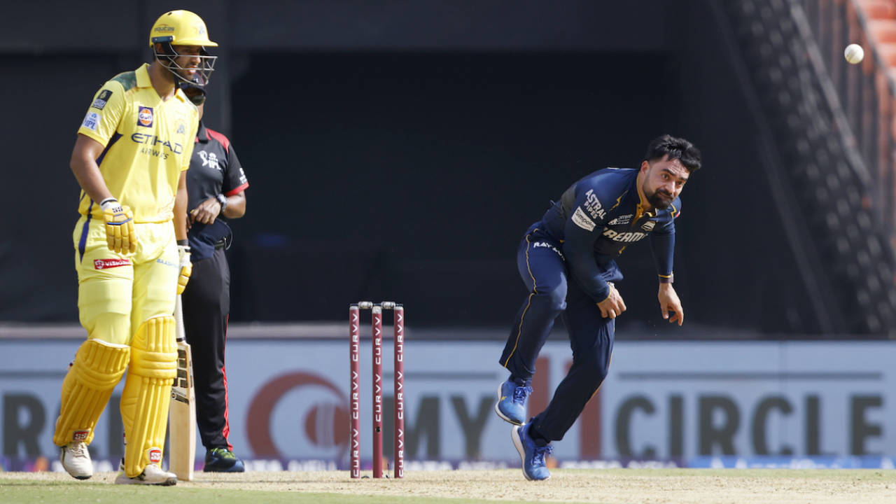 Rashid Khan missed his lengths in his second over and got punished, Gujarat Titans vs Chennai Super Kings, IPL, Ahmedabad, May 25, 2025