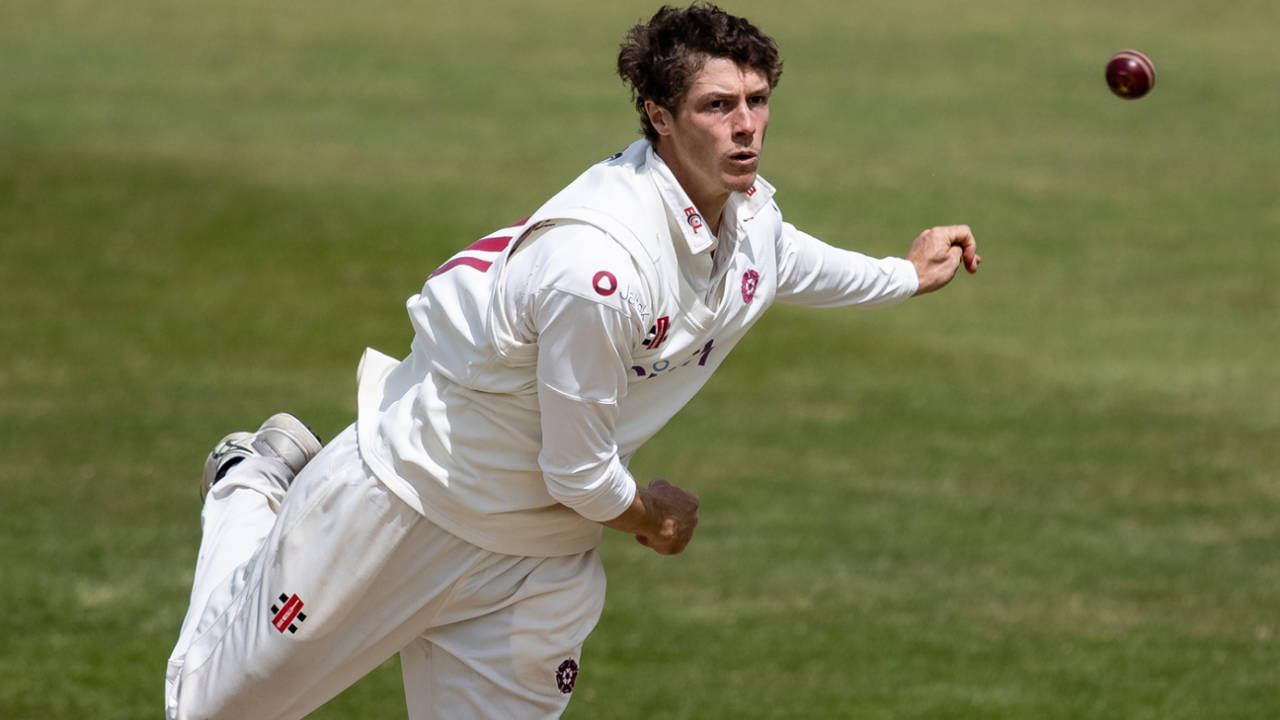 Calvin Harrison lets one go, Northamptonshire vs Gloucestershire, County Championship, Wantage Road, May 26, 2025