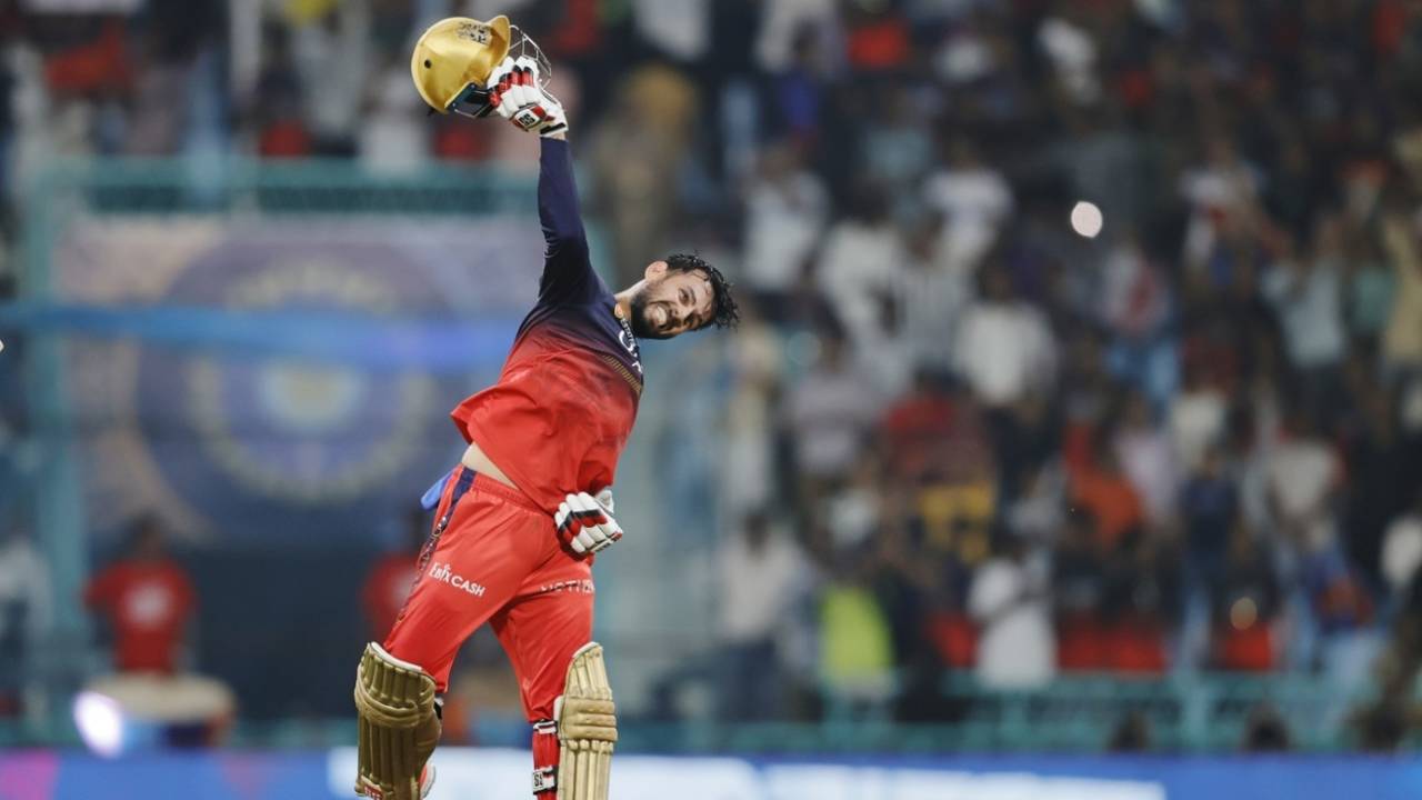 Jitesh Sharma is ecstatic after finishing the chase for RCB, Lucknow Super Giants vs Royal Challengers Bengaluru, IPL 2025, Lucknow, May 27, 2025