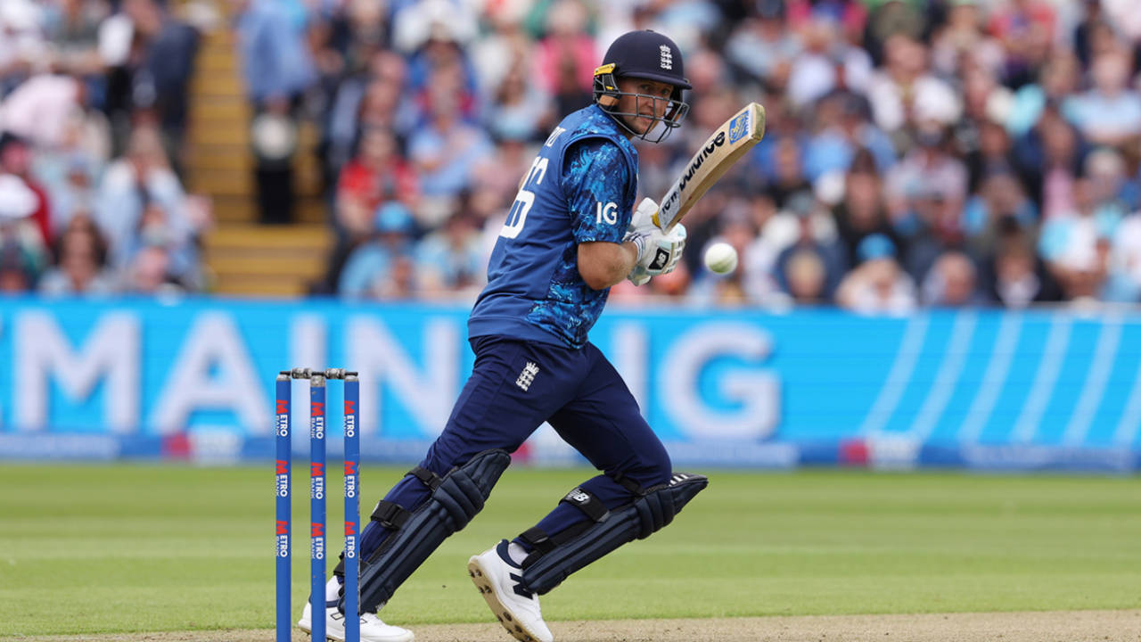 Joe Root plays a trademark dab behind square on the off side, England vs West Indies, 1st Men's ODI, Edgbaston, May 29, 2025